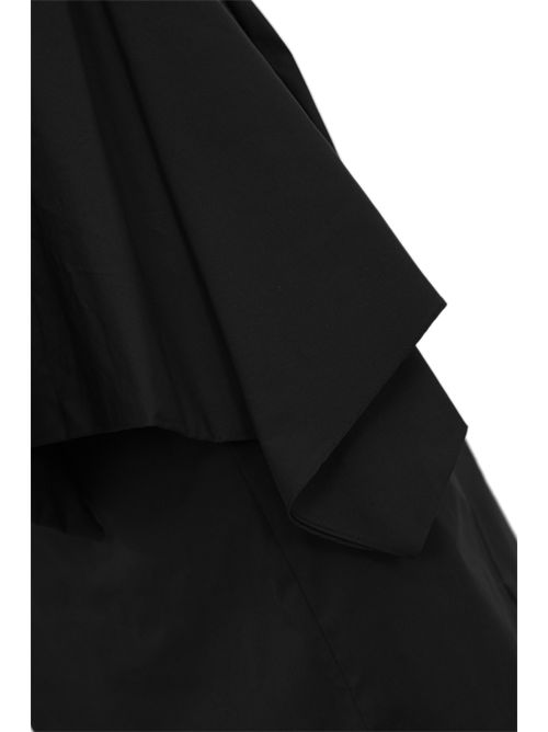 Abito midi con volant o fiocco Nero Liviana Conti | F5SK30Y69-0
